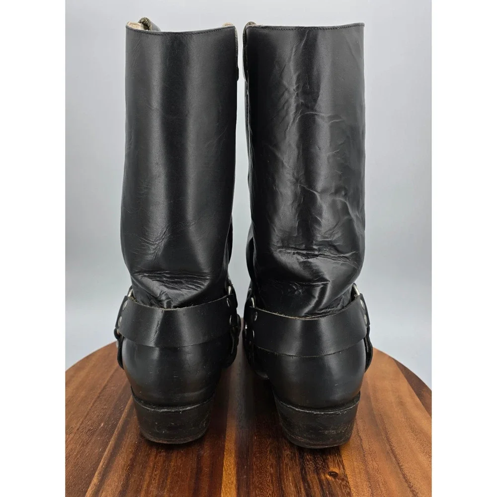 Champion Attitude Boots Mens 15 D Black Leather Harness Mexico Western Cowboy